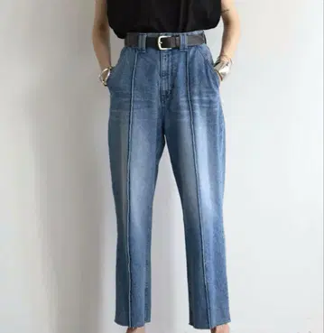 MIELI INVARIANT Pintuck Tapered Denim