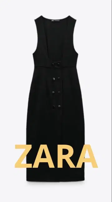 ZARA 슬리브리스 블랙 롱 원피스
