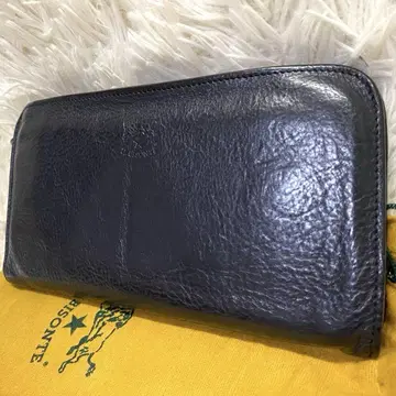 [ 새상품급 ] 일비종떼 장지갑 L자 지퍼 가죽 네이비
