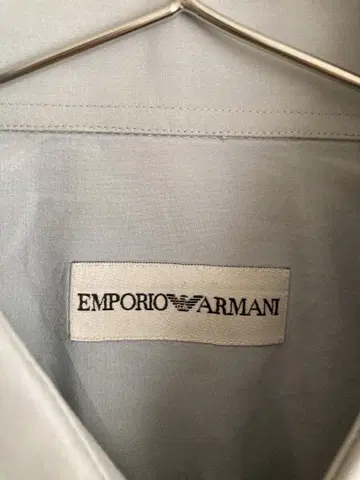 EMPORIO ARMANI 블루 그레이 긴팔 셔츠 M