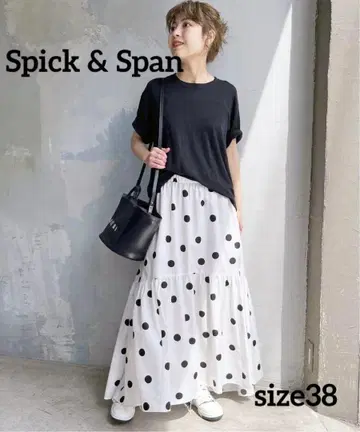 Spick and Span 도트 타프타 볼륨 스커트 화이트 38