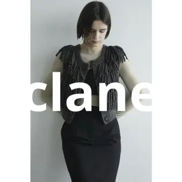 CLANE W FACE FRINGE KNIT VEST