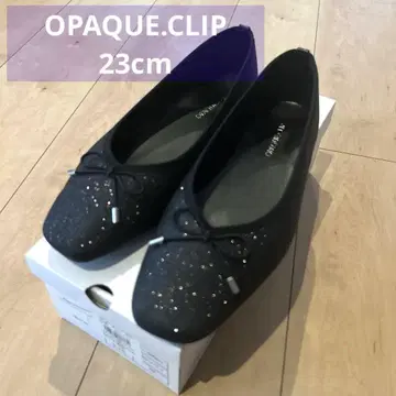 OPAQUE.CLIP 글리터 블랙 플랫슈즈 23cm