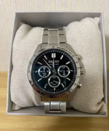 [박스 포함 새상품급] SEIKO 크로노그래프 블랙 다이얼 남성용 시계