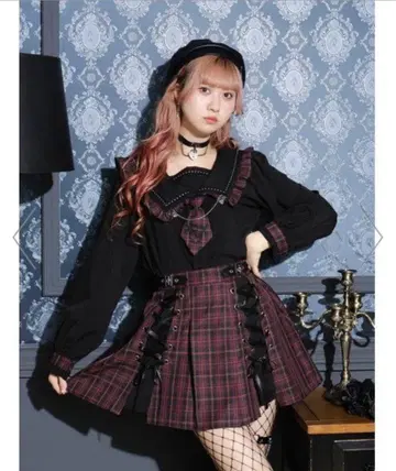 노에미 NOEMIE 고딕 세일러 넥타이 블라우스 지뢰계 서브컬쳐