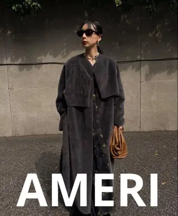 AMERI 흑먹색 롱 코트 S