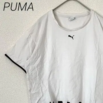 PUMA T셔츠 크루넥 숏 기장 로고 자수 프린트 루즈핏