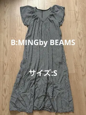 B:MING by BEAMS 깅엄 체크 롱 원피스