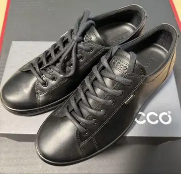 [ 미사용 ] ECCO 고어텍스 SOFT7 블랙 가죽 스니커즈
