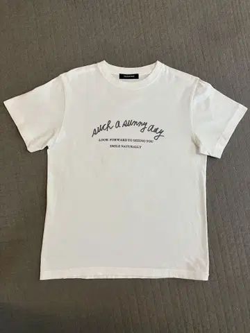 OURHOME 면 100% 오리지널 로고 T 화이트