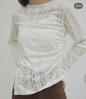 dium. Gather Knit Like Jacquard Tops