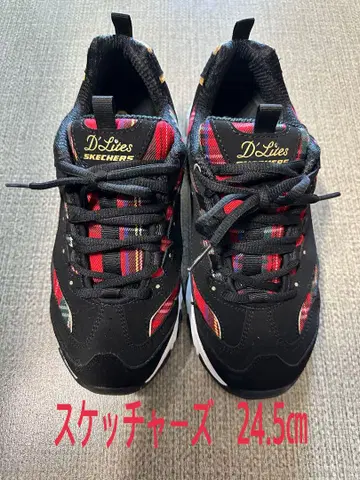 SKECHERS D'Lites 24.5cm 블랙/레드/골드