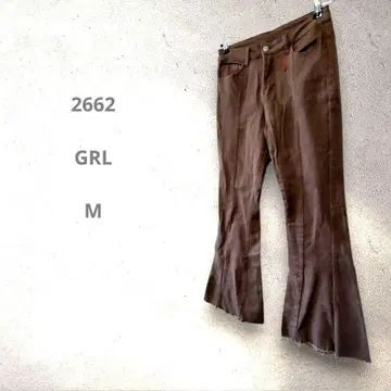 GRL 브라운 부츠컷 데님 Y2K 갸루 헤이세이 귀여운 M 예쁜
