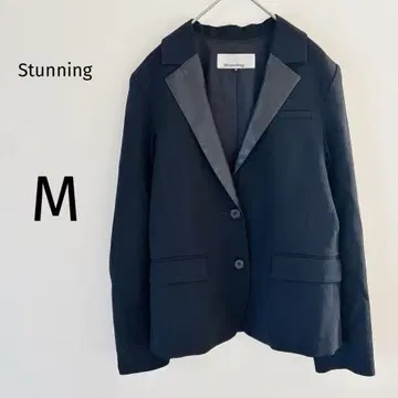 스터닝 루어 테일러드 자켓 여성용 무지 심플 블랙 M