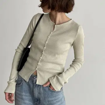 CANAL JEAN El mar 리브 스키퍼 가디건 라이트 카키