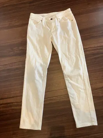 미사용! MUJI 보이핏 화이트 스트레이트 데님