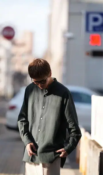 25ssMAATEE&SONS 마티앤선즈 프린지 셔츠 GREEN
