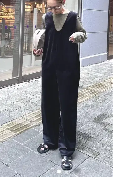 차오패닉 티피 신상 벨로아 밑단 드로스트 오버롤 택 포함 새상품 S