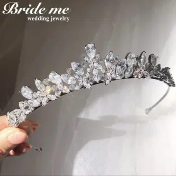 Bride me 실버 크리스탈 티아라