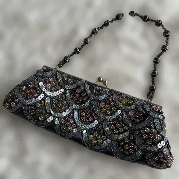 KABUKi 비즈 스팽글 미니백 핸드백 그레이