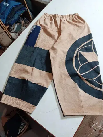 감물염색 가몬 노보리하타와 앞치마 팬츠