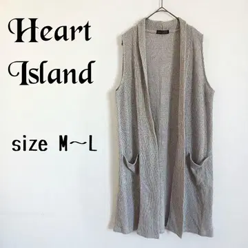 [Heart Island] 니트 베스트 포켓 그레이 겉옷 성숙 캐주얼