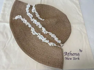 Athena New York 아테나 뉴욕 레이스 장식 햇 (밀짚모자)