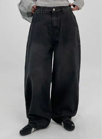 BLACKUP 와이드 데님 팬츠