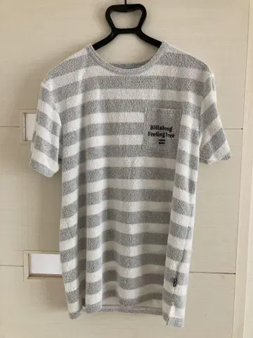Billabong 그레이/화이트 스트라이프 티셔츠 L