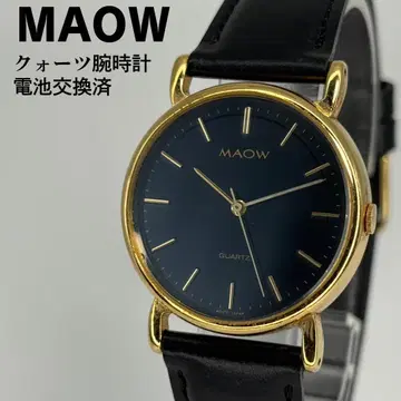 뒷면 커버 씰 부착 MAOW 블랙 다이얼 쿼츠 손목시계 배터리 교환 완료
