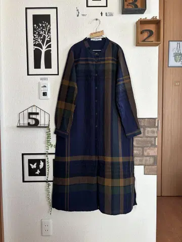새상품급 빅 체크 슬릿 튜닉
