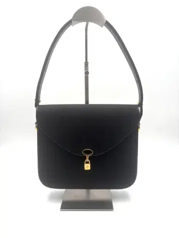 COMTESSE 네이비 호스헤어 골드 금장 장식 포멀 핸드백