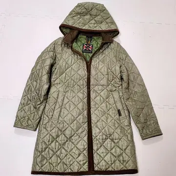 새상품급 LAVENHAM 퀼팅 롱 코트 그린 40