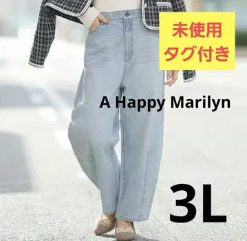 미사용! 택 포함! 해피 마릴린 커브 데님 블루 3L