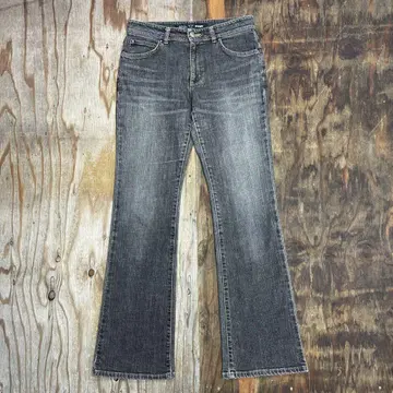 Wrangler 플레어 블랙 데님 팬츠 W31 부츠컷 Y2K