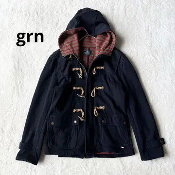GRN 더플 코트 울 혼방 세탁 가능 L 네이비 자켓