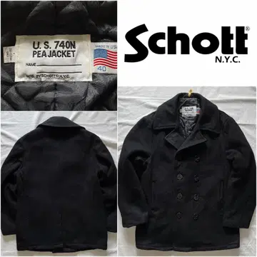 Schott 740N 샷 P 코트 블랙 40 USA제 자켓