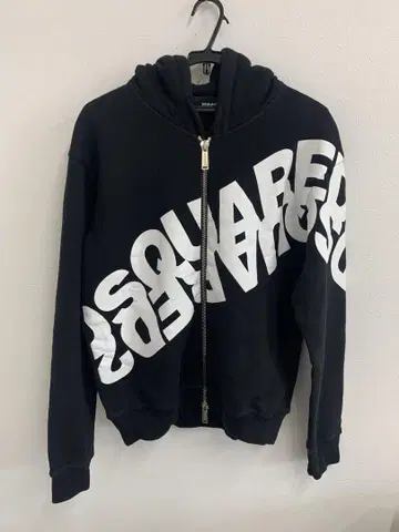 DSQUARED2 블랙 풀 집업 후드티 S