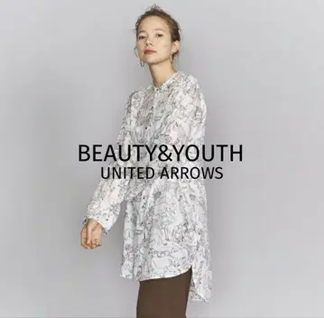 BEAUTY&YOUTH 리버티 프린트 밴드 카라 셔츠 동물 애니멀 무늬