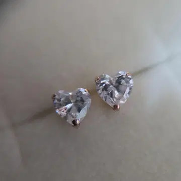 K10 하트 지르코니아 귀걸이