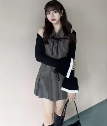 OLIVE des OLIVE 슬리브리스 셔츠 미니 원피스