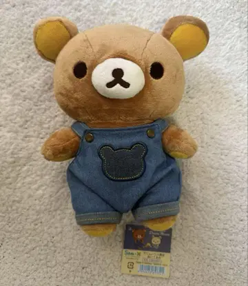 데님 오버롤 곰 봉제 인형
