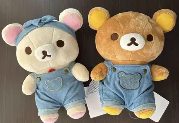 리락쿠마 봉제 인형 데님 오버롤 코리락쿠마 세트