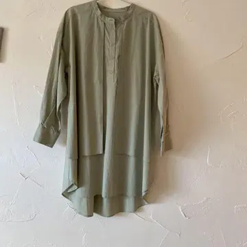 teMite 그린 롱 셔츠