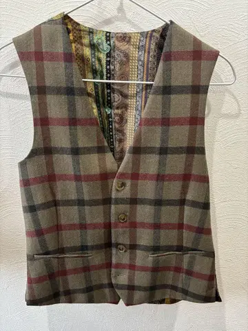 ETRO 에트로 체크 x 페이즐리 무늬 베스트