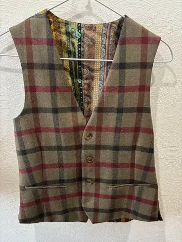 [ 대폭 할인 중 ] ETRO 에트로 체크 x 페이즐리 무늬 베스트