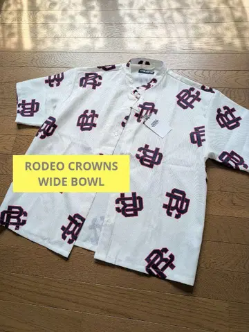RODEO CROWNS 로데오 크라운 반팔 셔츠 올 패턴 화이트 택 포함