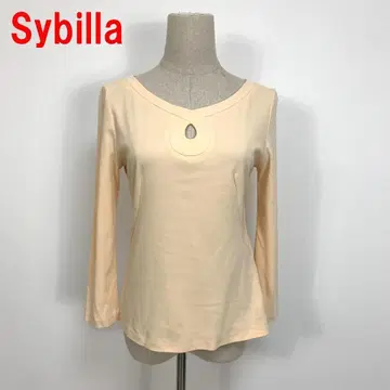 A5906 시빌라 7부 소매 상의 T셔츠 면 스트레치 베이지 L