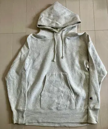 챔피온 리버스 위브 라이트 그레이 후드 맨투맨 L