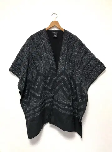 Ike Behar 케이프 판초 랩 US One Size 블랙